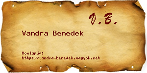 Vandra Benedek névjegykártya